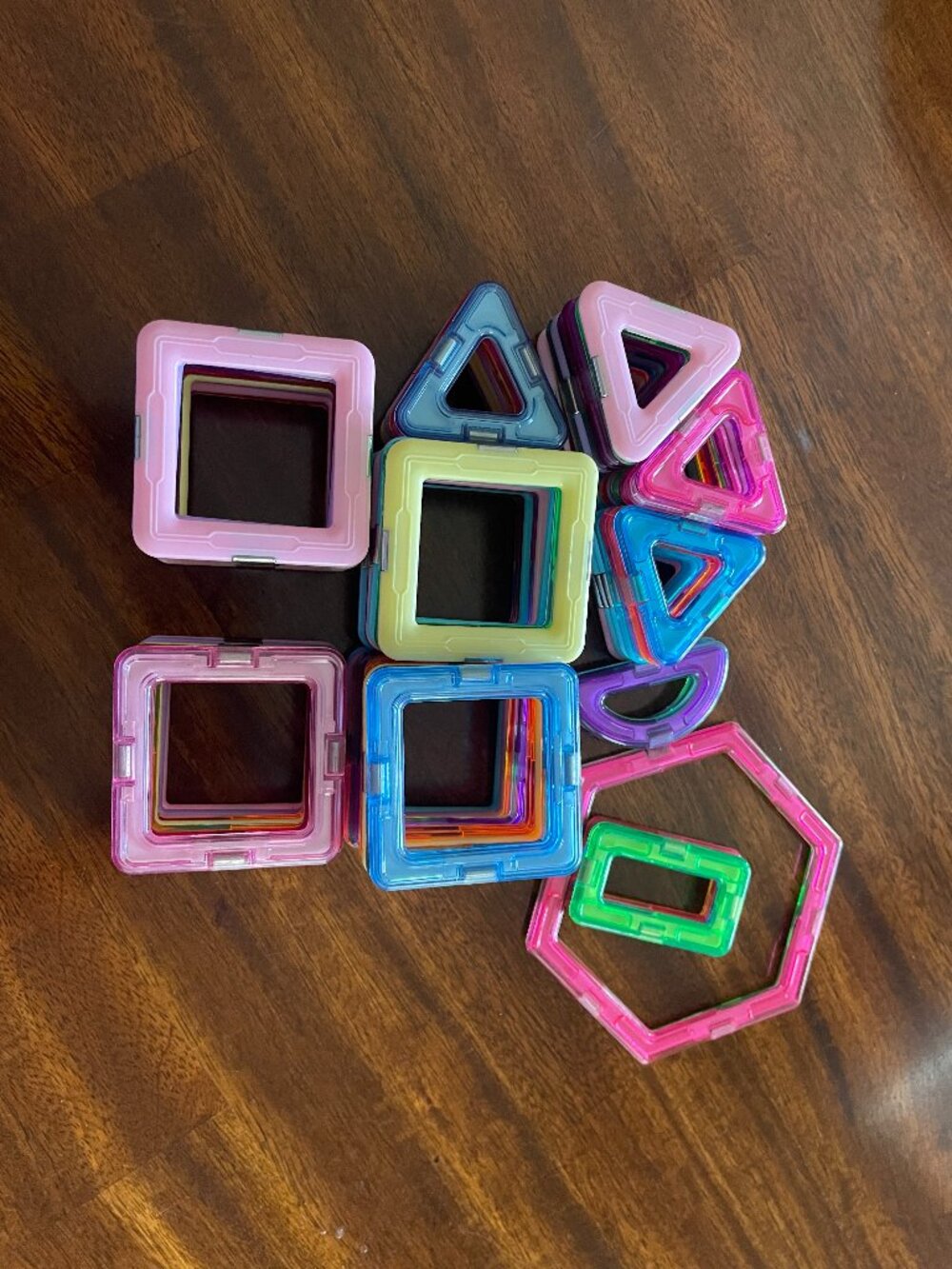 Magnetic Building Tiles Toys 75 Mixed Lot STEM Toys Picasso Magna-tiles Shapes
